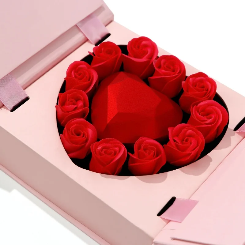 party favors Beautiful jewelry box pattern box 11 red roses heart-shaped box forher girlfriend women wedding gifts for guests