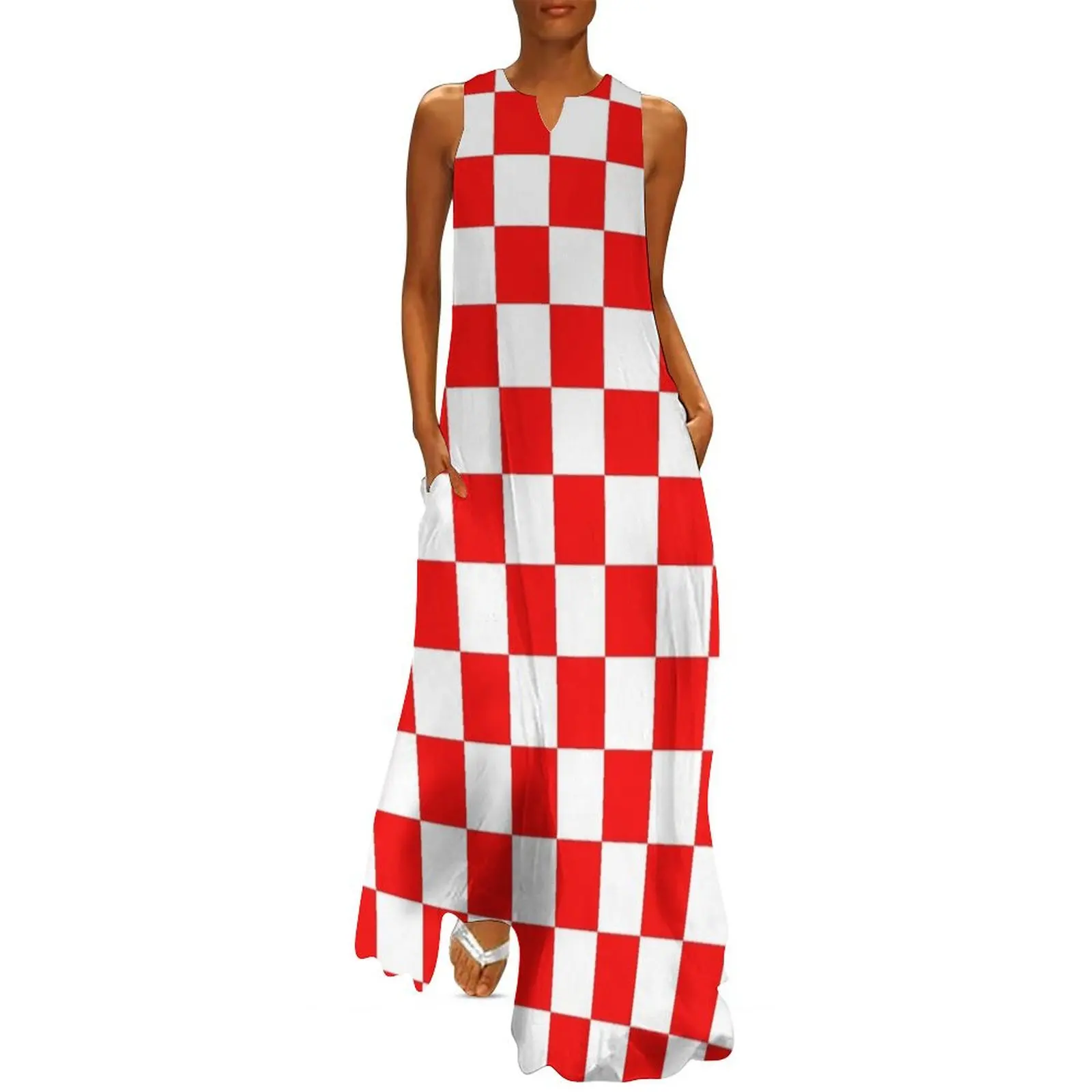 

Croatia Checkerboard Long Dress dresses for women luxury evening dresses for women 2024 Dress for pregnant women luxury dress