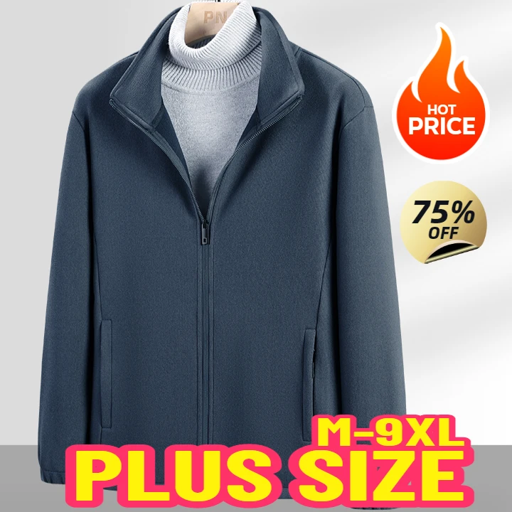 Autumn Soft Men's Fleece Jacket Coat Men Windbreak Thick Warm Fleece Jacket Men Winter Sports Top Work Coats Male Outerwear 9XL