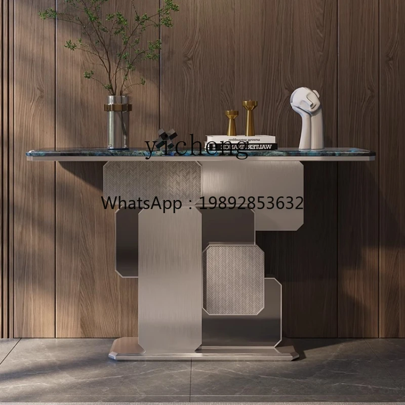 GZ   Marble Art Entrance Table Modern Simple Wall Extremely Narrow End View Table Entrance Entrance Table