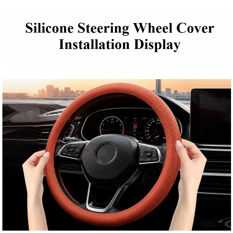 For Jeep Cherokee Renegade Wrangler Grand Commander Compass Silicone Steering Wheel Cover Interior Accessories