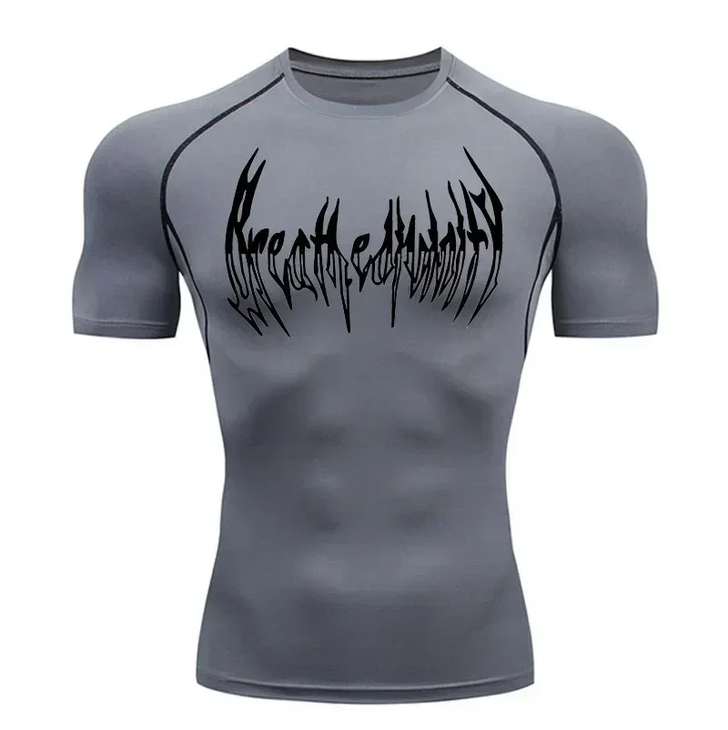 2024 Melkzijde Fitness-T-Shirt Heren Muscle Gym Compressie Sportkleding Sneldrogend Ademend Sportshirt S-3XL