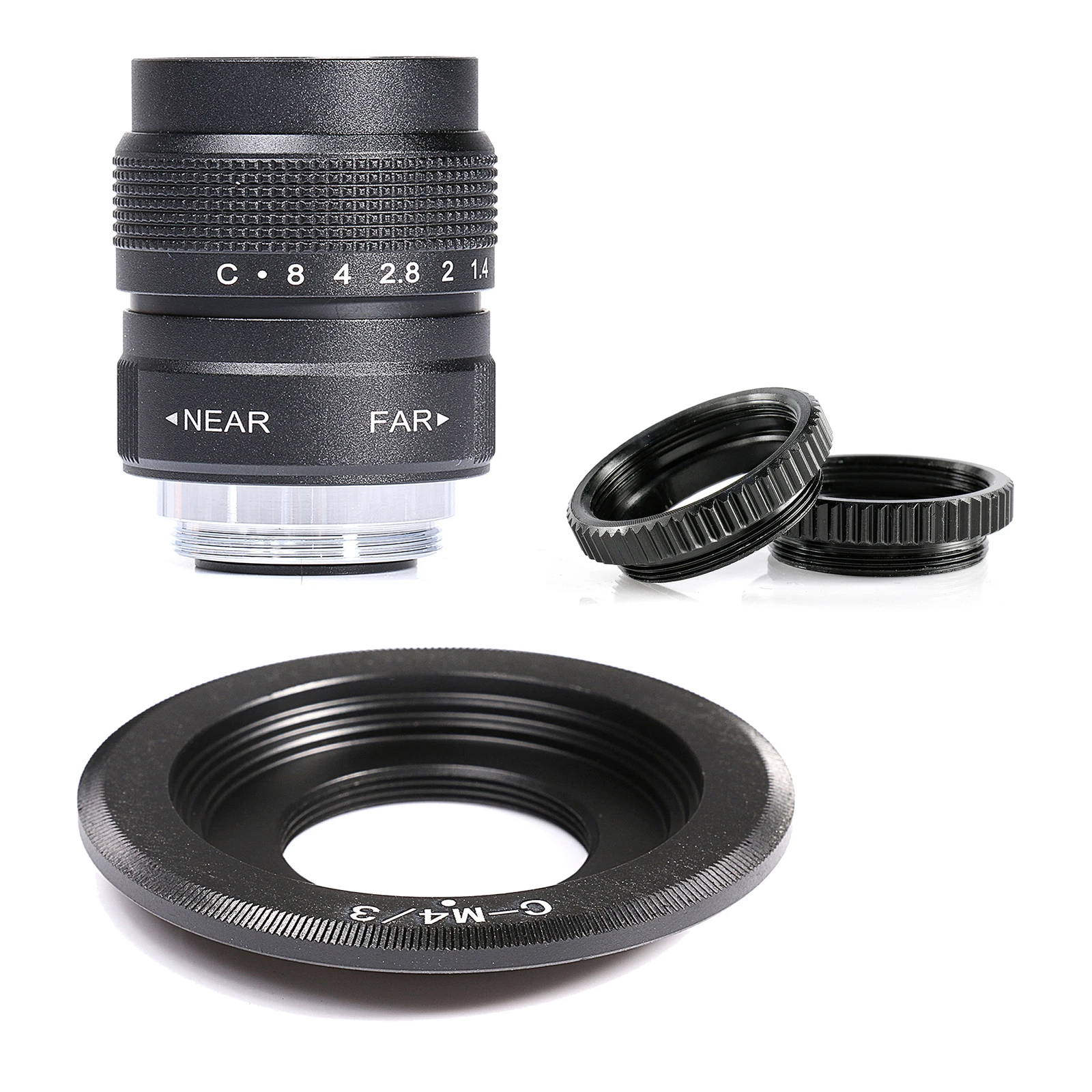 Fujian 25mm f1.4+35mm F1.7 +50mm f1.4 CCTV TV Lens +C Mount+adapter ring set for sony Fuji NIKON1 Canon EOSM Olympus Panasonic