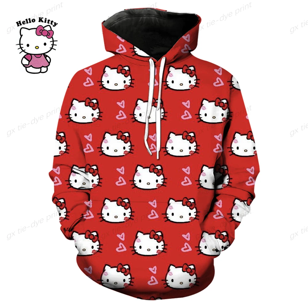 

Hello Kitty Hoodie Fashion Angel Monster Pocket Sweatshirt Pullover Cute hoodies girls Women's Sweatshirt Cartoon Top y2k