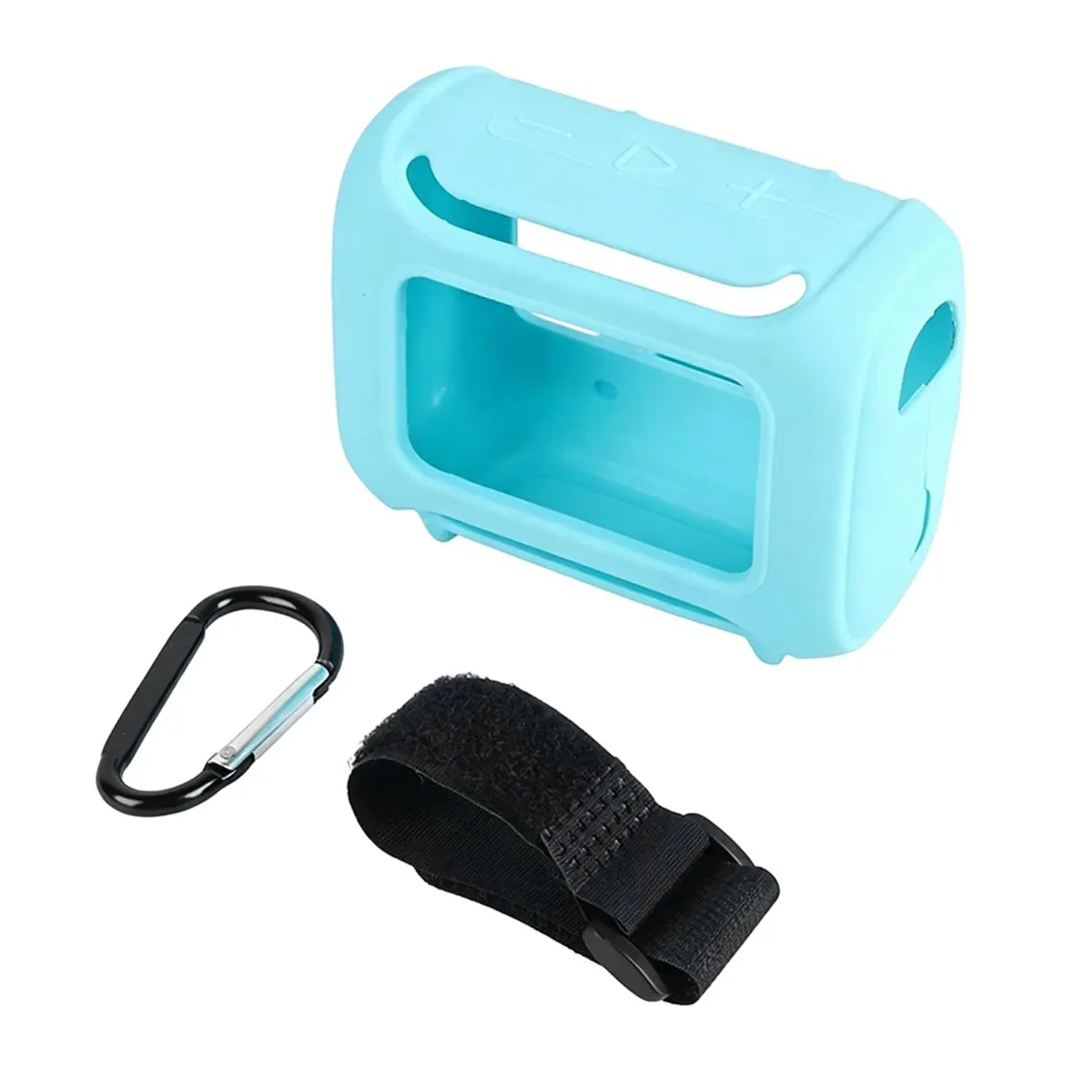 A2009F Perfect ★◀◁For GO 5 Speaker Silicone Protection Case Scratch Resistant Portable Speaker Carrying Case with Carabiner A