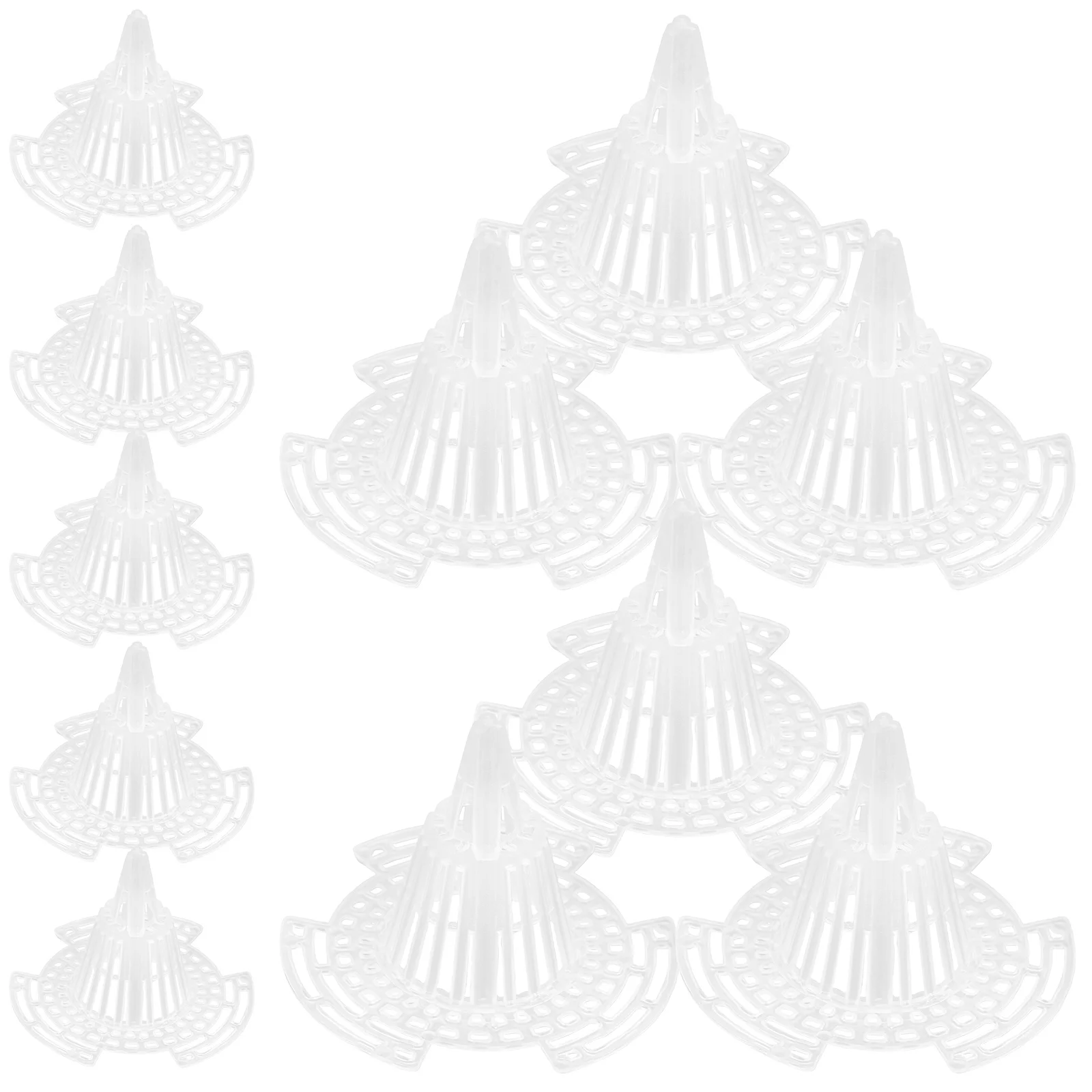

25pcs Drain Basket Gasket Transparent Conical Plastic Flowerpot Bottom Pad for Plants Bonsai Garden Planter Inserts Drainage