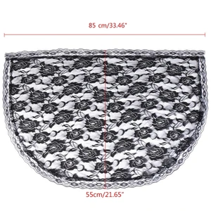 Manilla Schleier weich für Kopfabdeckungen, bequem, d Form, Schwarz und Weiß, spanischer Stil, Rosa, 2 Farben 12 Hauptverkäufe Mantilha - №7