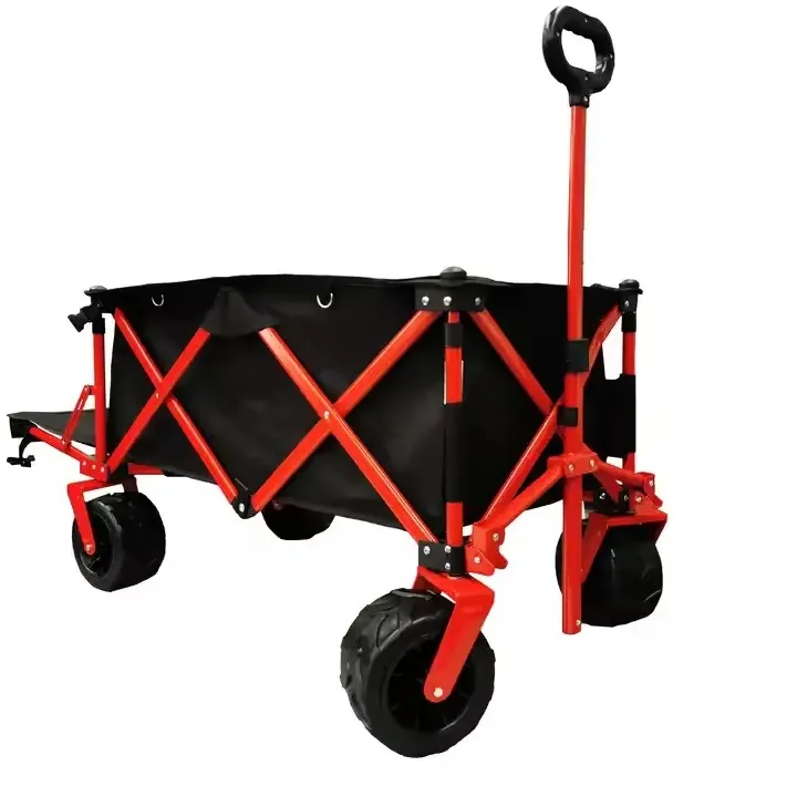 All-Terrain 80kg Folded Wagon Carts Baby and Garden Tool Folding Tool Trolley Portable Camping Beach Wagon