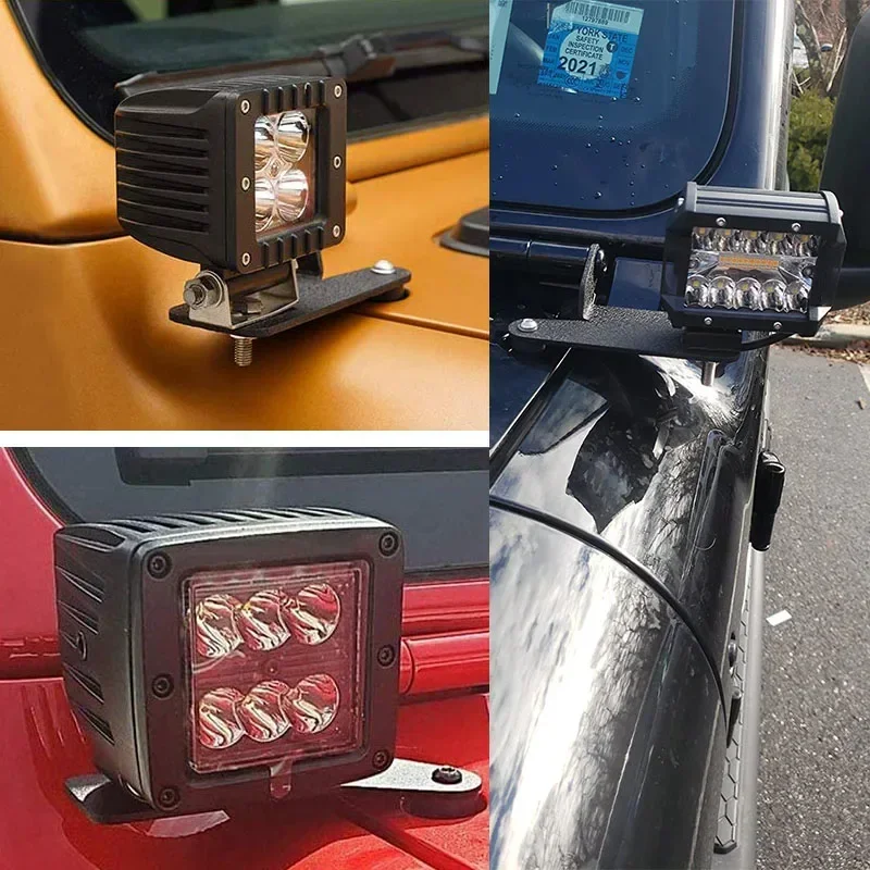 A-Pillar Holder Lights Windshield Hinge Led Work Light Mounting Bracket For Jeep Wrangler JL 2018+ Gladiator JT Holder