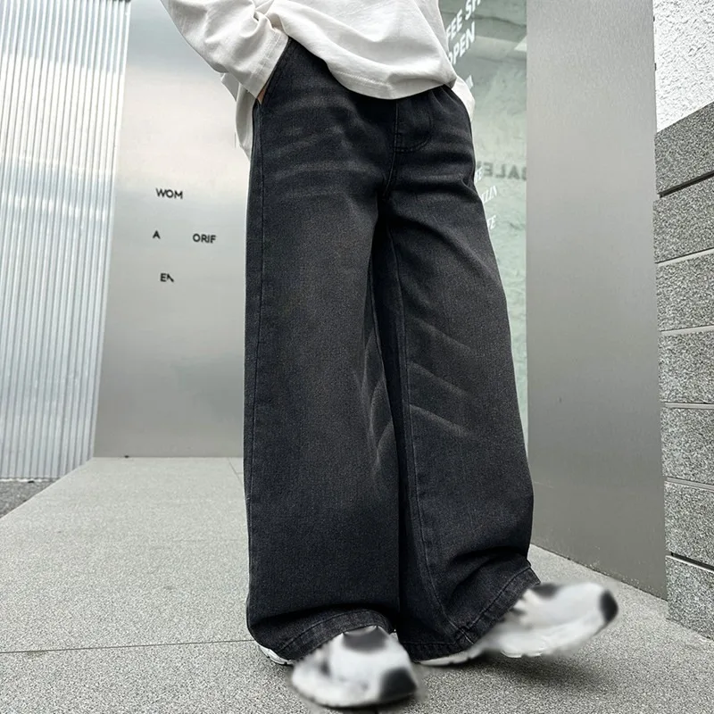 

Casual Fashion Children Boy Jeans Kids Pants Boys' Straight Leg Clothing Teenagers Comfortable Fit Kids' Fashion