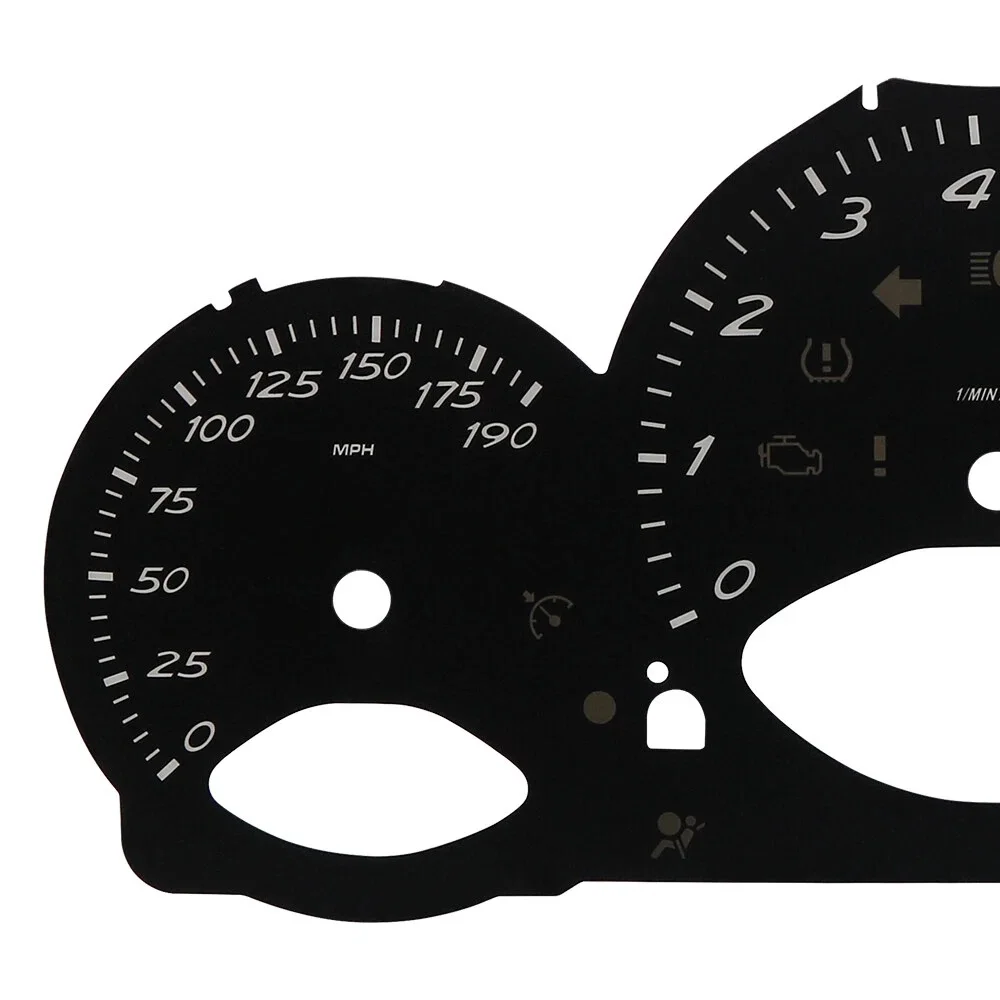 Anzeigefeld für Porsche 987 Boxster Cayman Instrument 190MPH, 8000 U/min Schwarz/Gelb/Rot – Detail 4