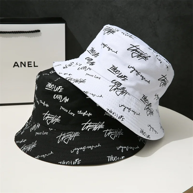 

Double-sided Wear Fishing Hat Spring Bucket Hats Women Men Graffiti Embroidery Cap Panama Hat Fisherman Cap for Bob Femme Gorro