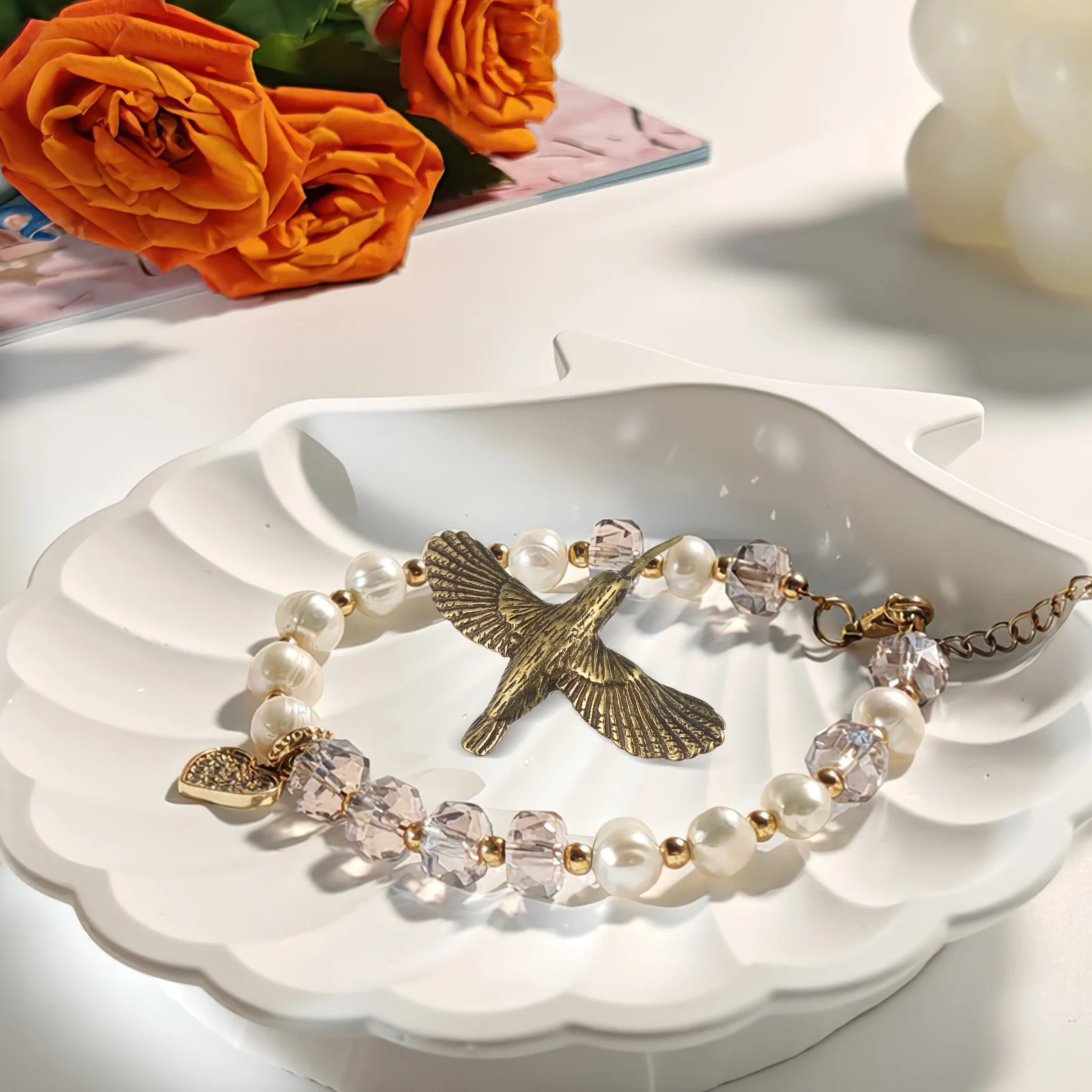 

2Pcs Brass Bird Statue Retro Decorative Adornment for Home Office Restaurant Tearoom Vintage Desktop Bird Craft