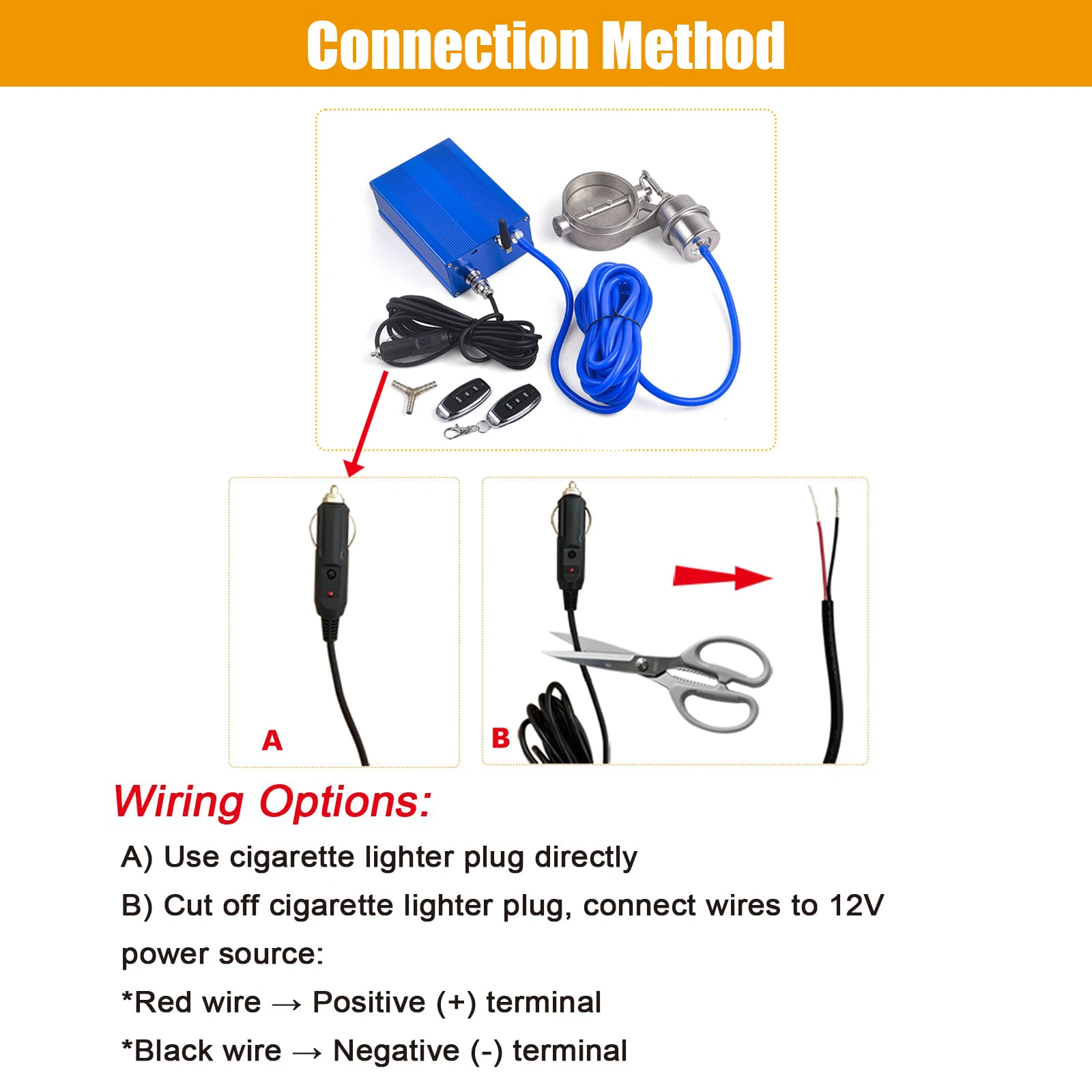 

Universal 2''/2.5''/3.0'' Car Vacuum Exhaust Vavle Pipe System Control Valve Set with Remote Controller Switch set