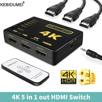 HDMI Switch 4K Switcher 5 in 1 out HD 1080P Video Cable Splitter 5x1 1x4 1x2 Hub Adapter Converter for Xbox PS4 DVD HDTV PC