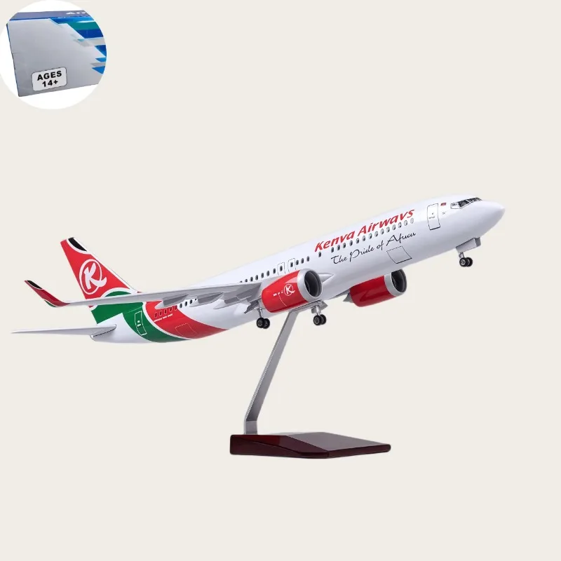 

1:85 Scale 47CM Die-Cast Resin B737 Airbus Kenya Airways Airlines 737 Boeing Series Aircraft Model Collection Home Decor Display