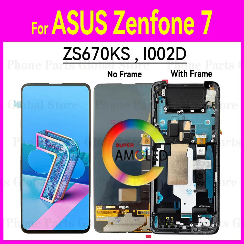 asus-zenfone-7-lcd-フレーム付き-zs670ks-スクリーンディスプレイ-i002d-lcd-タッチデジタイザーアセンブリ交換-zenfone7-lcd-部品