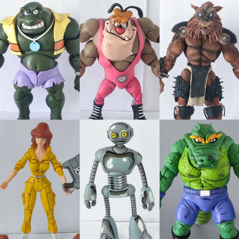 In Stock Neca Ninja Turtles Wrestler Crocodile Man Werewolf Swamp Giant Frog With Lacquer Flaws 7-Inch Doll