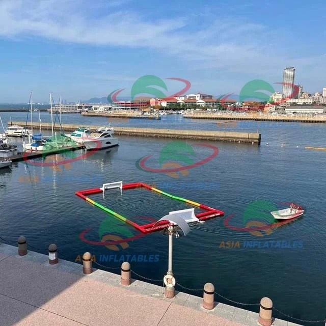 Polo de água inflável personalizado para praia, jogos de bola de futebol de praia, passo de gol de água