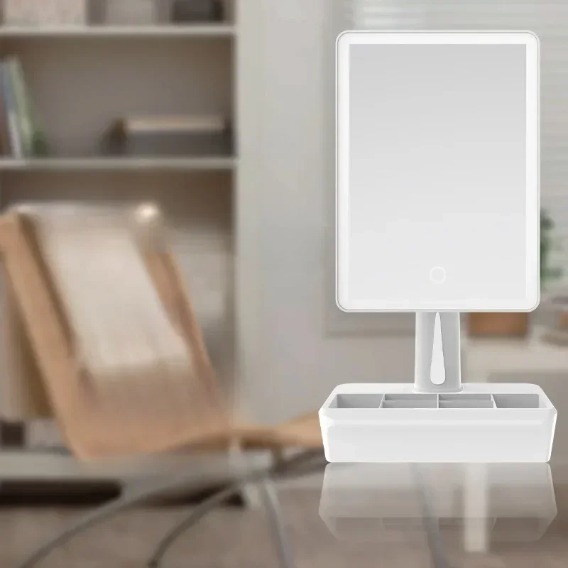 

Настольное косметическое зеркало с 20-светодиодной подсветкой и сенсорным затемнением, музыкальное зеркало USB Bluetooth, зеркала для макияжа