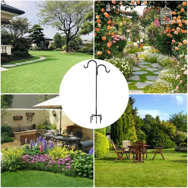 Shepherd Hooks Bird Feeding Station Craft Hook Garden Stake Outdoor Plant Stand Hanger Lantern Hooks Outdoor Yard Garden Decor