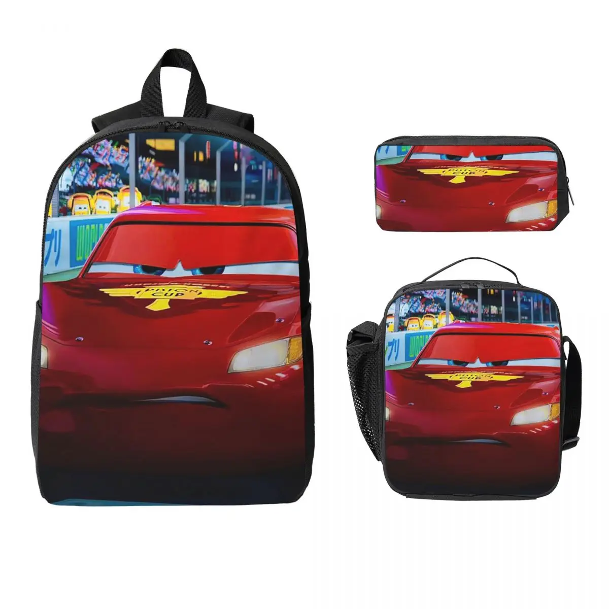 

Cars 3 Backpack Student Boys Girls BookBag School Bag Computer Shoulder Bags 3ps Insulated Lunch Bag Pencil Case