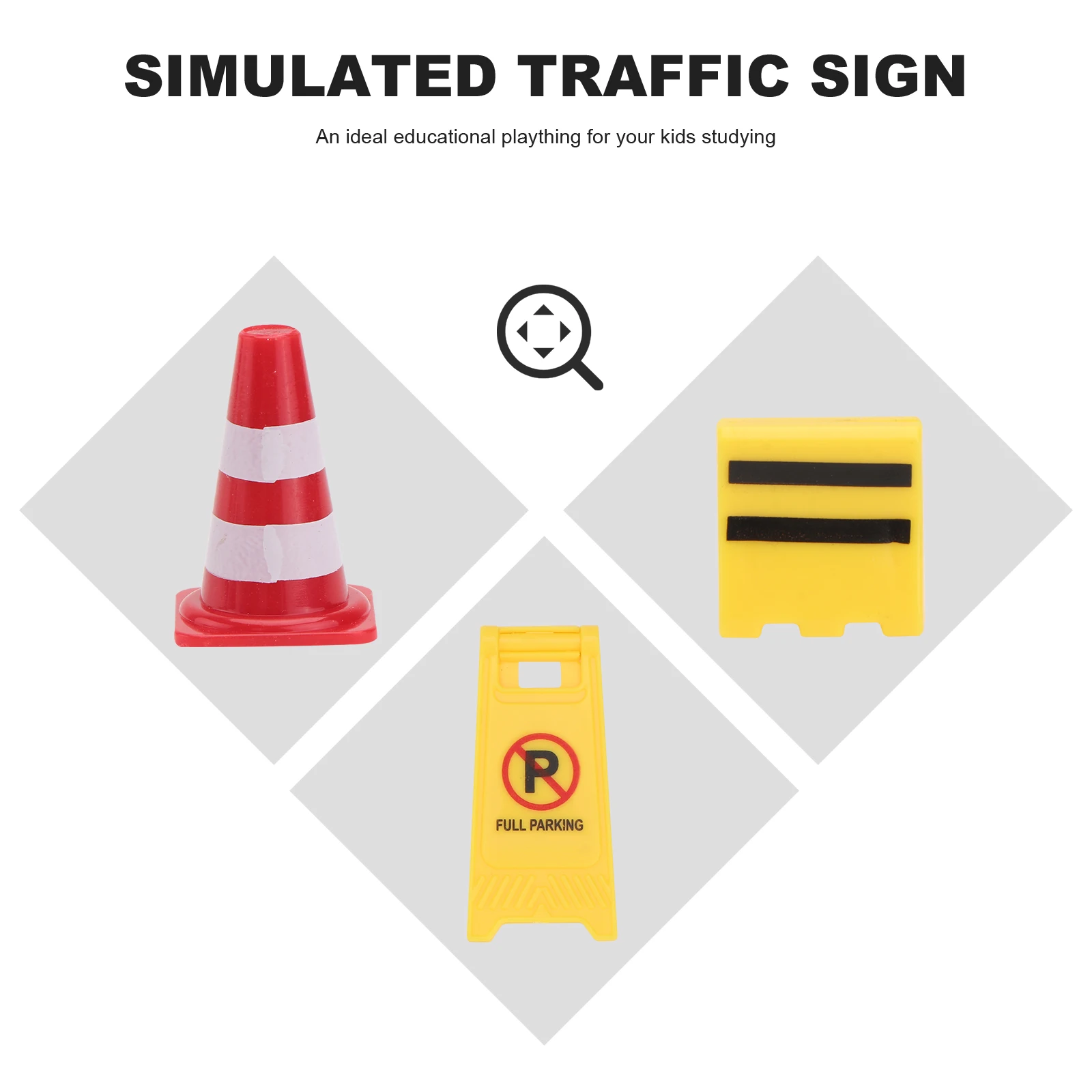 

1 Set Simulated Traffic Barrier Signs Warning Roadblock Children Road Sign For Kid'S Education Parent-Child Interaction