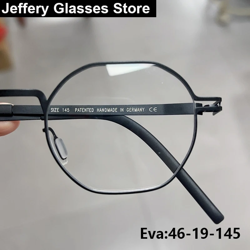 Germany Fashion Hexagon Screwless Glasses Frame Men Women Ultralight Small Face Eyeglasses Brand Design No Fade Spectacle óculos