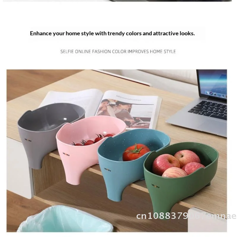 

Elephant Shaped Kitchen Sink Drainage Filter Basket Dry Wet Separation Vegetable Washing Basket Hanging Garbage Filter
