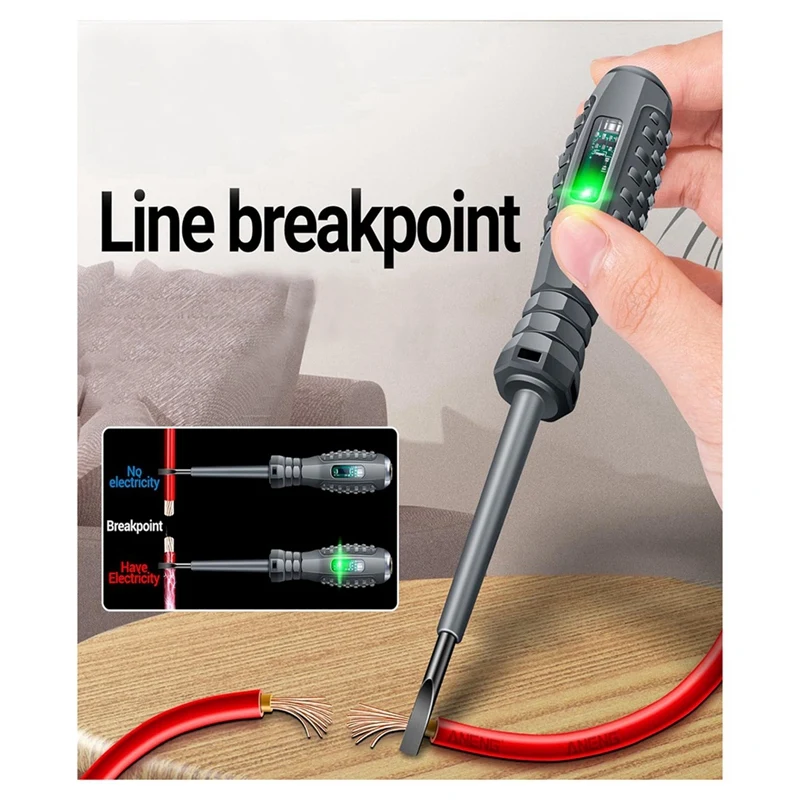 Electrical Voltage Tester Tool With Integrated Screwdriver, Non-Contact Detection AC 70V-250V