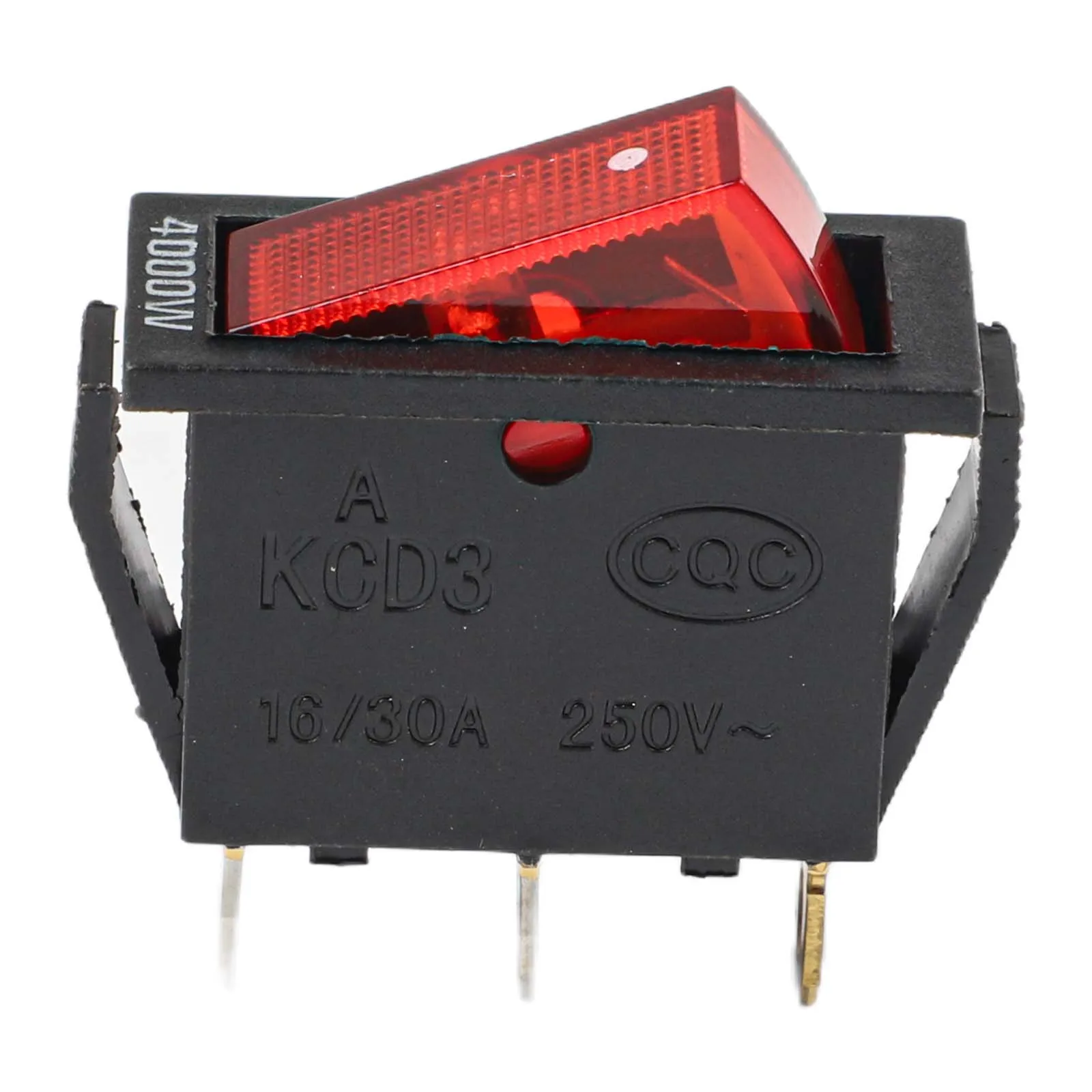 KCD3สวิตช์เปิด-ปิด3Pin DPST พลาสติกและโลหะรถเรือโยก15A20A เครื่องใช้ไฟฟ้า250V125VAC 31x14x32มม. สีแดง