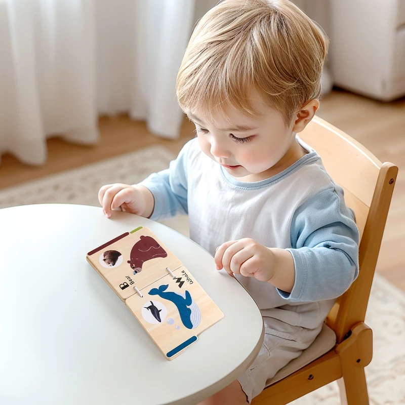 Baby Animal Reading Card Toy Montessori Gry edukacyjne dla dzieci Karty zwierząt dla dzieci Zabawki pedagogiczne dla dzieci w wieku od 0 do 3 lat