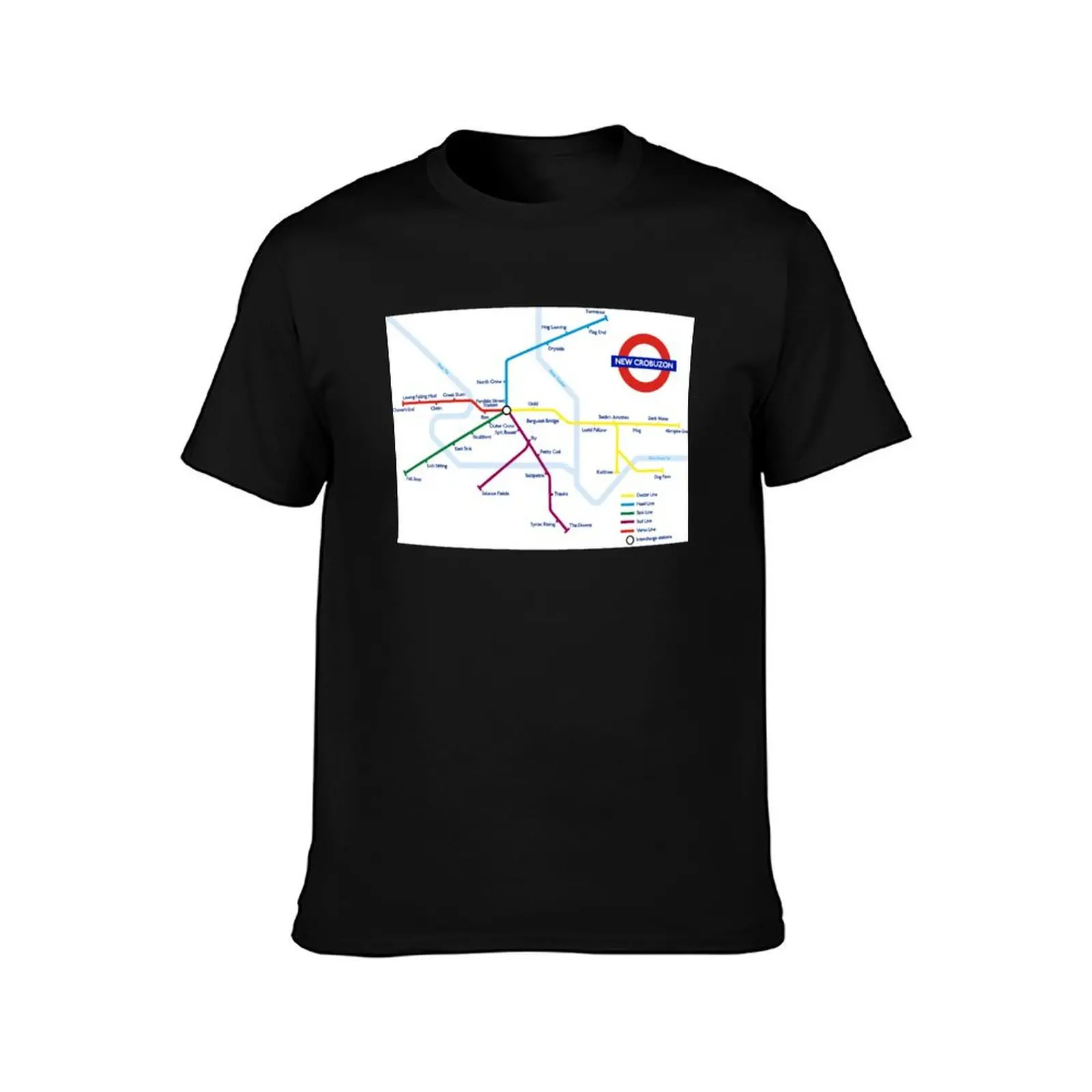 New Crobuzon Train Map - Perdido Street Station T-Shirt affliction shirts Aesthetic clothing plain black t shirts men