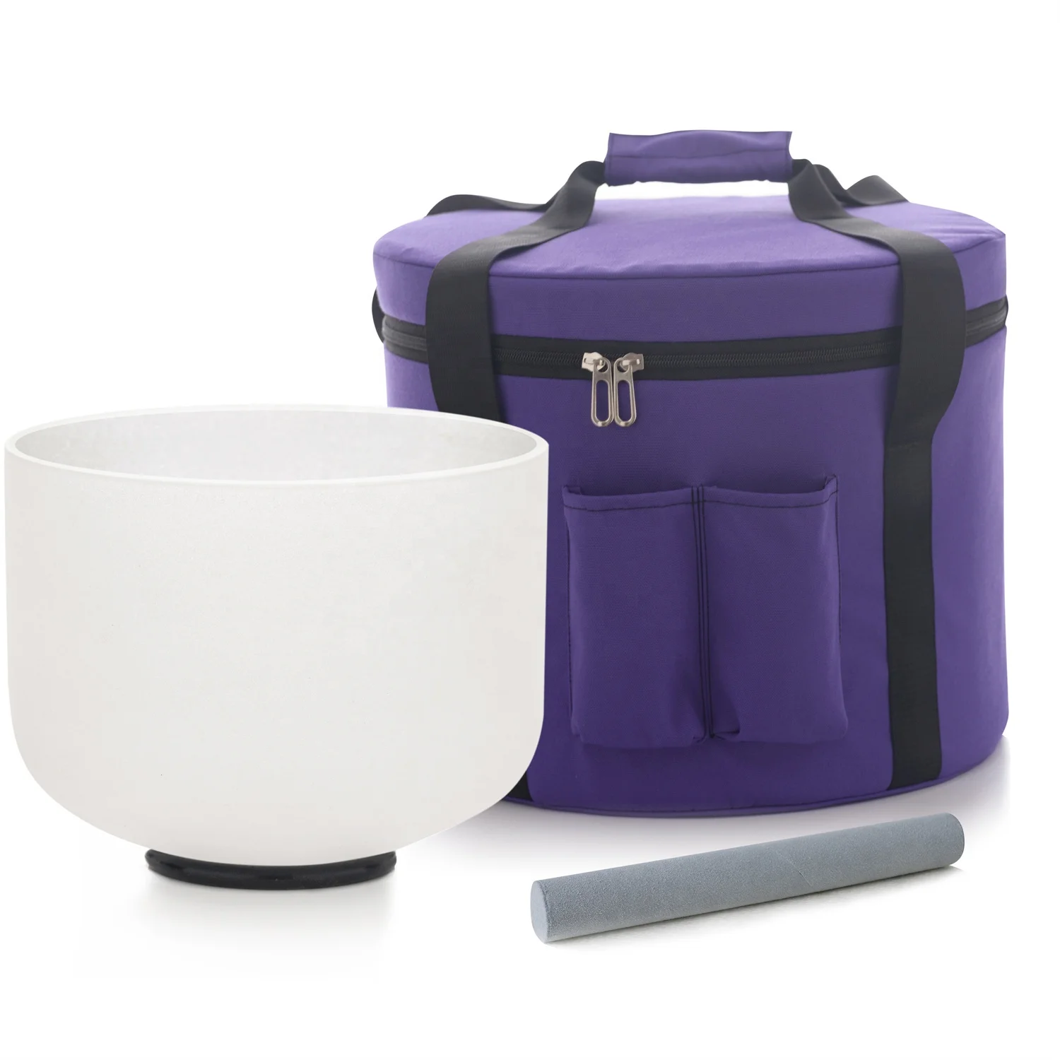 

10 Inch 432 Hz E Note Frosted Crystal Singing Bowl With Carrier For Yoga Healing Sound Energy Vibration