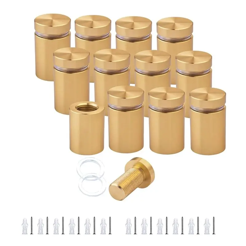 PORK-Standoff Mounting Hardware Pack Of 12 Standoff Screws Wall Sign Standoffs For Acrylic Picture Frame
