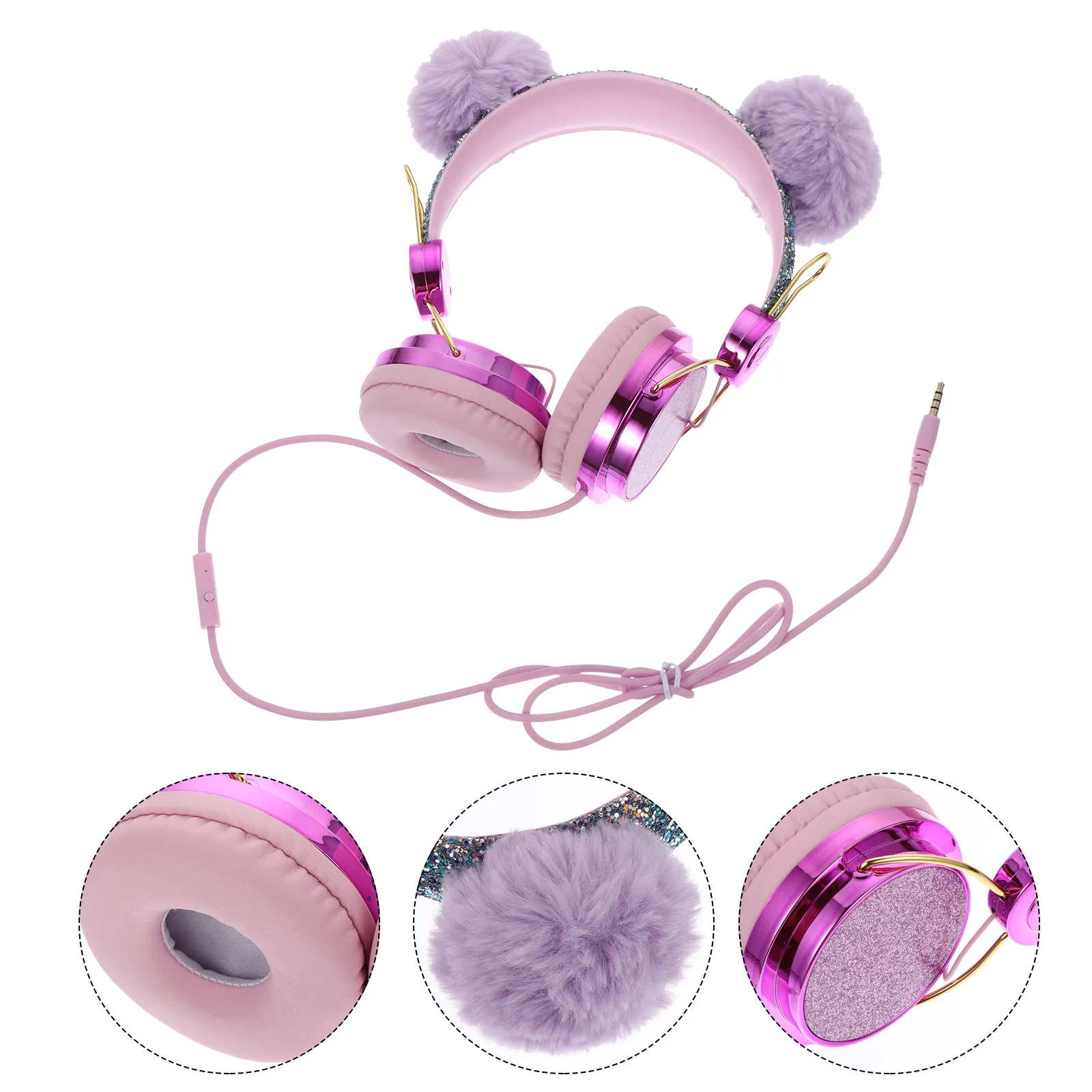 

Lovely Cartoon Earphones Premium Durable Headset For Cellphone Computer Gaming Volume Control Comfortable Safe For
