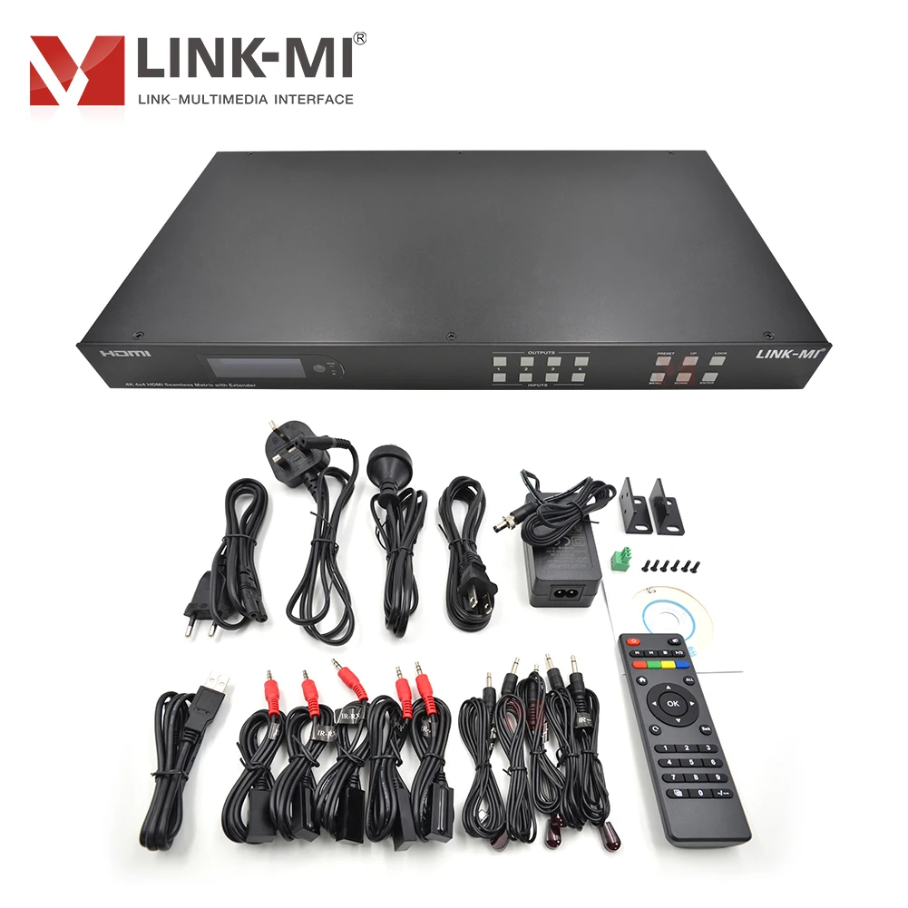Matryca HDMI 4K60Hz 4x4 70m - Kontroler Video Wall/Multi-Viewer, HDCP2.2, PoC, Sterowanie RS232/TCP/IP, Bezszwowe Przełączanie 4×4