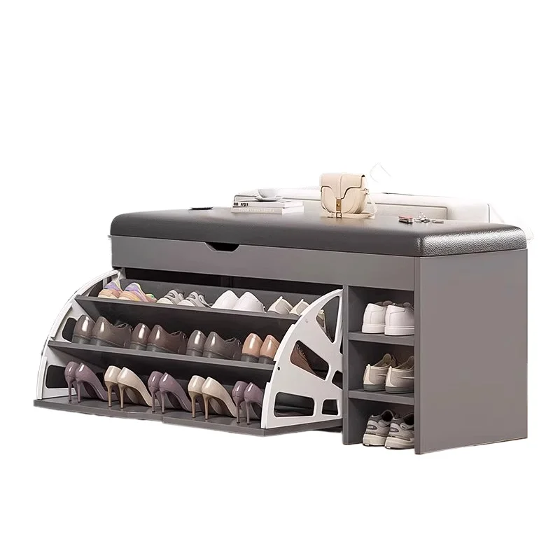 Wholesale Home Entryway Sit-Down Shoe Cabinet for Living Room Bedroom Hallway Storage Bench with Flip-Up Compartment for Easy