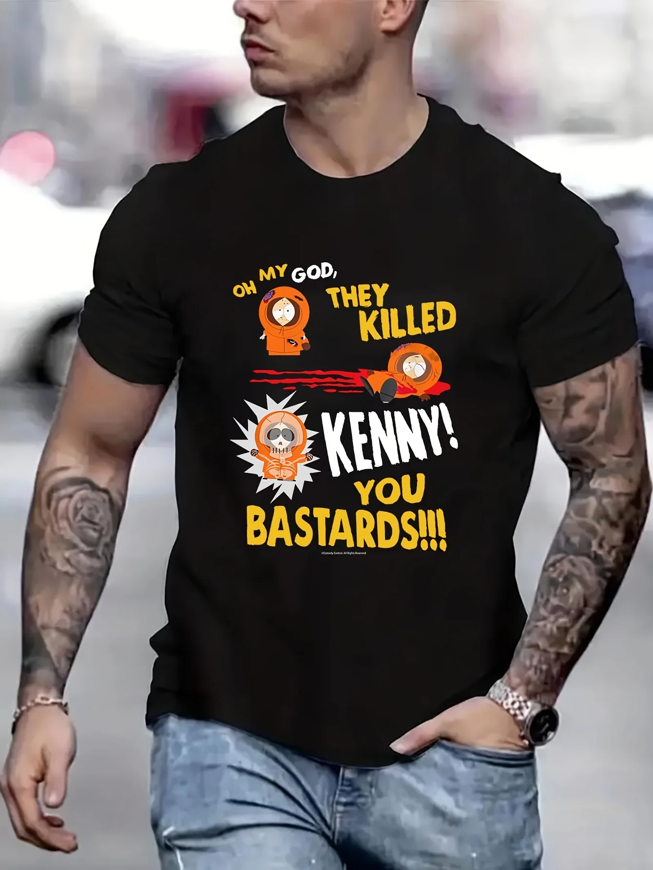 

Southpark They Killed Kenny, одежда в стиле аниме, футболки большого размера, мужская одежда, мужской летний топ, мужская одежда B5023609