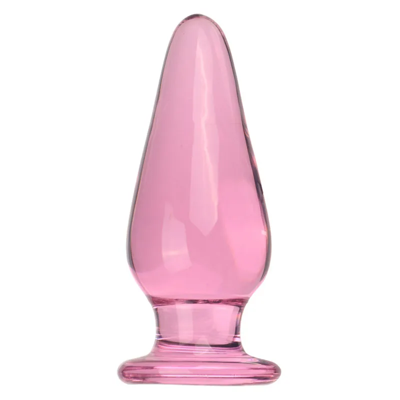 Pink Glass Anal Plug Dildo Anus Masturbator G Spot Stimulator Adult Sex Toys For Woman Men Erotic Glass Butt Plug Ass Insert