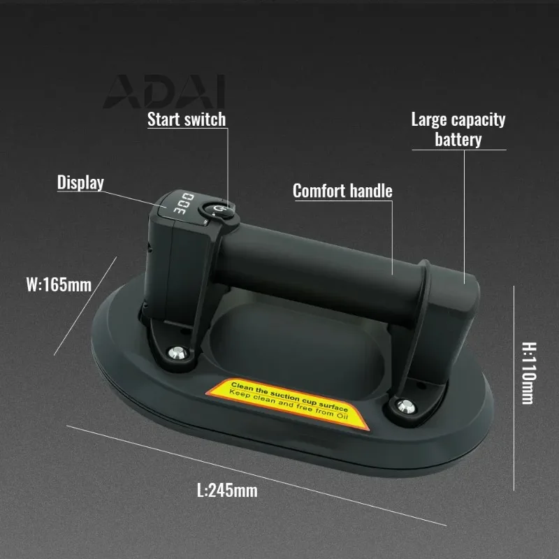 

Electric suction cup with automatic air supply, vacuum pump, heavy-duty glass tile extractor, automatic start stop suction cup