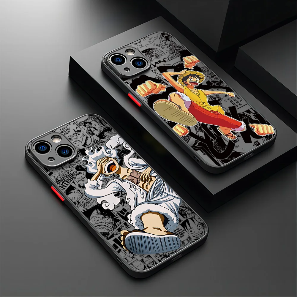 Modische Anime One Piece Handyhülle für iPhone 17e 17 16e 16 15 14 13 12 11 Mini Pro Air Max X XR XSMax Plus Matt Transparente Hülle