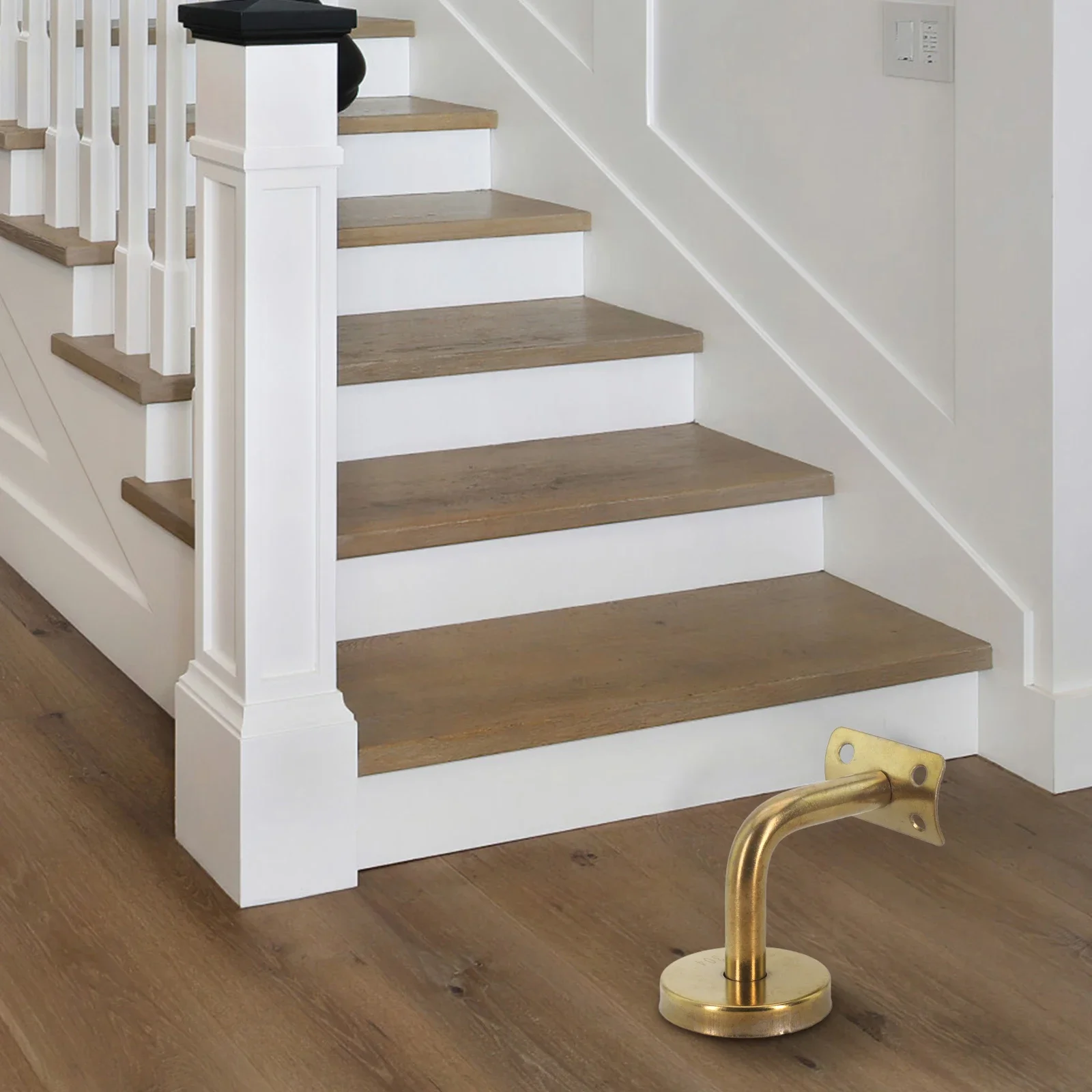 

Gold Handrail Bannister Support Stair Rail Bracket Balustrade Wall Mounted Home Storage & Organization Bathroom Accessories