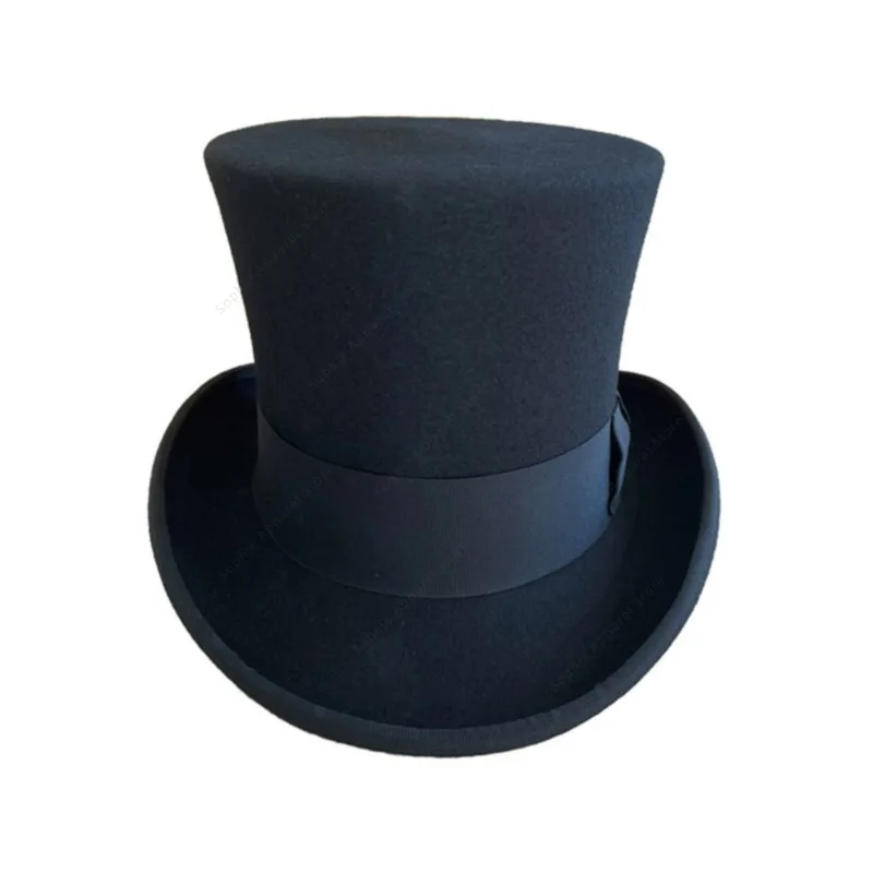 18cm High Top Hat Victorian Formal Fedora Cylinder Topper Chimney Pot Hat Stove Pipe Hat Stage Magic Costumes Steampunk Mad