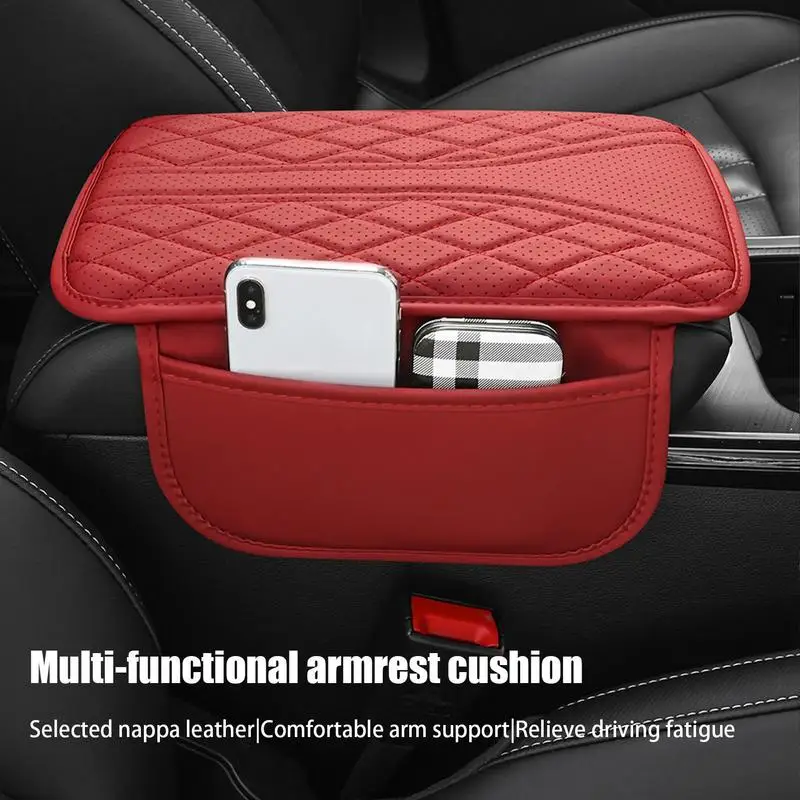 Car Center Console Cover Car Armrest Pad With Phone Holder Storage Bag Soft Car Center Console Heightening Pad For Car SUV Truck