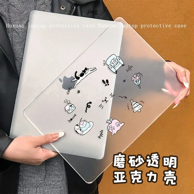 Simple Cute Cat Case for Macbook Neo 13 2026 Air 15 M4 M3 Hard Cover for Mac Book Pro 14 M1 M2 M5 14 16 Sleeve Accessories Y2K