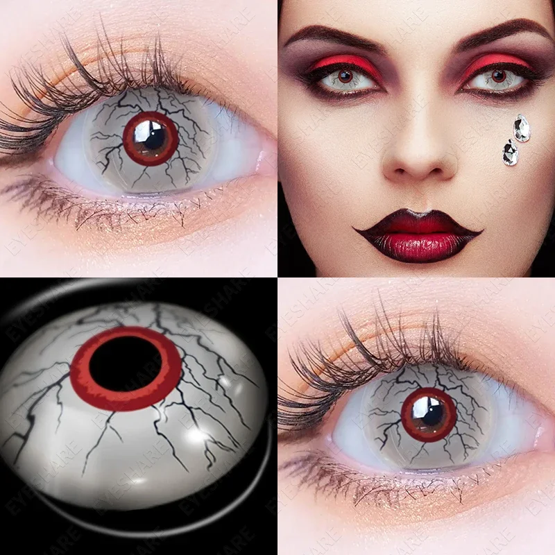 AMARA Cosplay White Color Contact Lenses for Eyes Yearly Makeup Halloween Masquerade Beauty Contact Lenses Eye Christmas Party