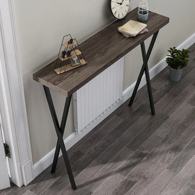 Nordic Iron Console Table - Modern Stylish Living Room Sofa Hallway Narrow Porch Table with Practical Storage Solutions