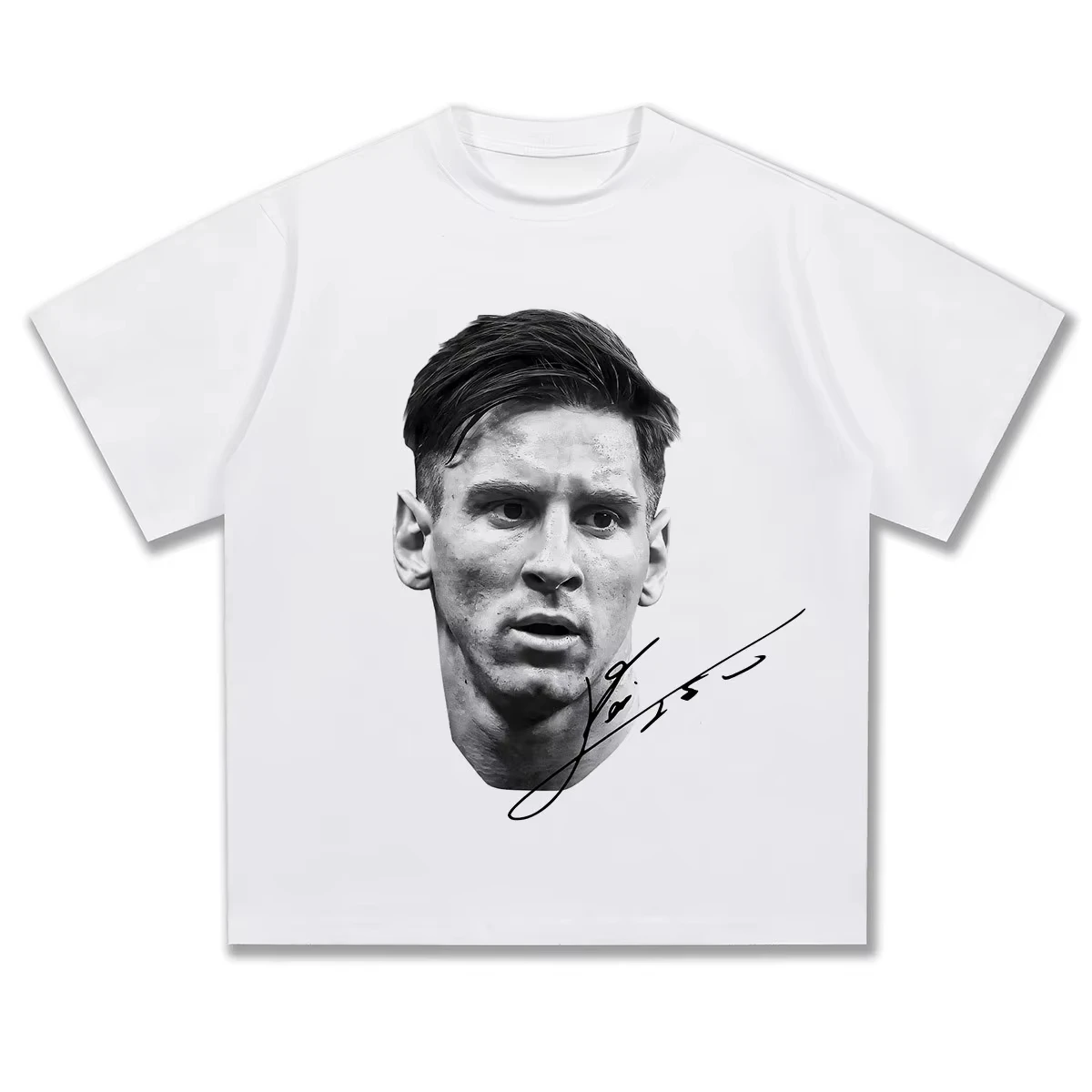 2026 Spring/Summer Leo Messi Football Vintage Printed Sports Casual Short Sleeve T-shirt Men's and Women's American Top