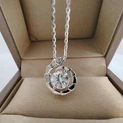 Luomansi D 1 Carat Moissanite Serpentine Necklace with Certificate 100%-S925 Silver Jewelry Wedding Party Commemorative Gift